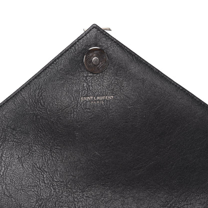 Saint Laurent Sheepskin Matelasse Chevron Monogram Medium College Bag Black 8 of 12