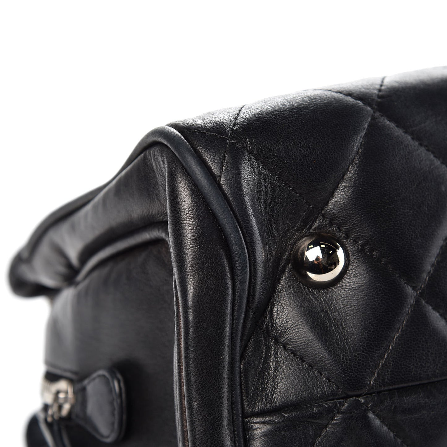 Lambskin Quilted Shoulder Bag Black