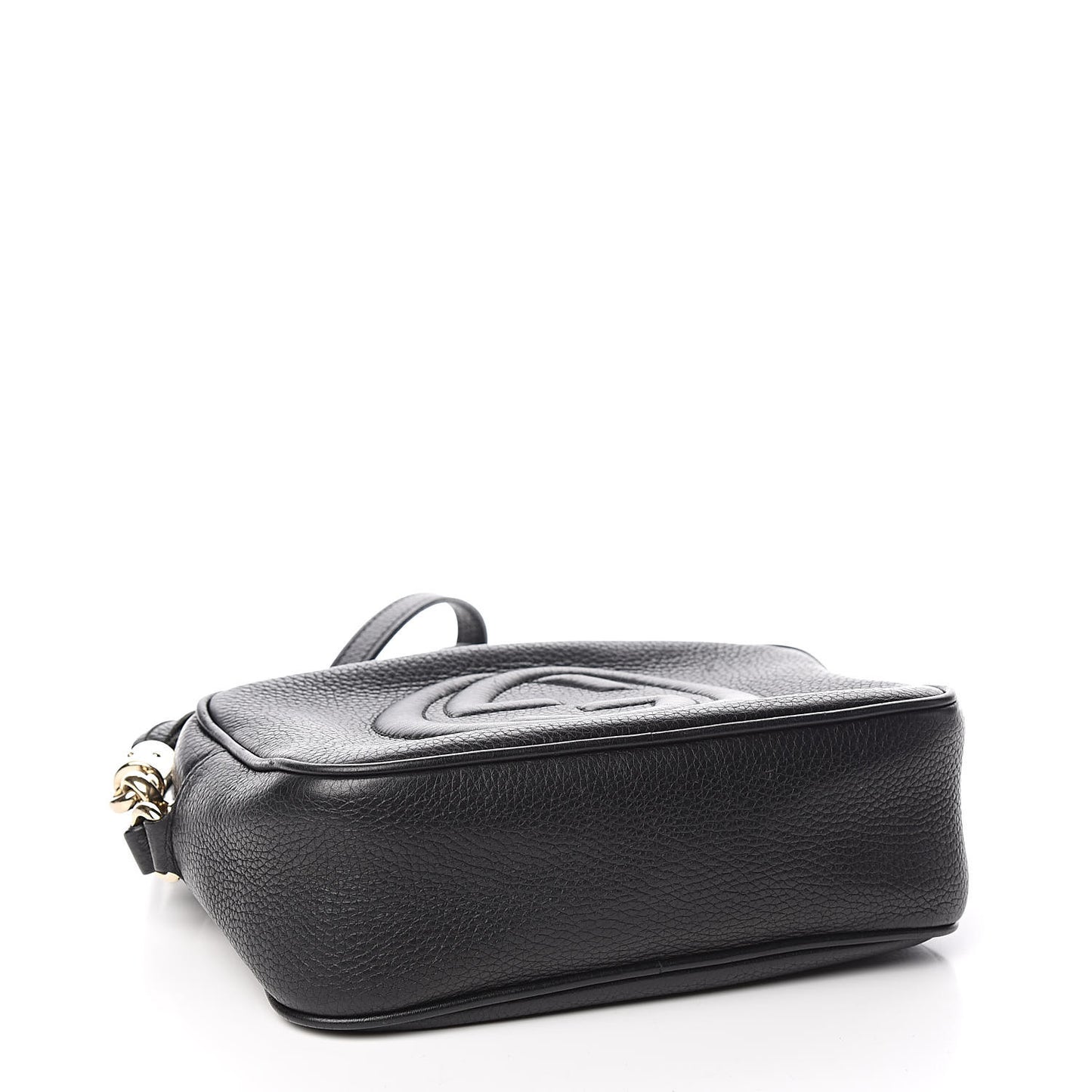 Pebbled Calfskin Small Soho Disco Bag Black