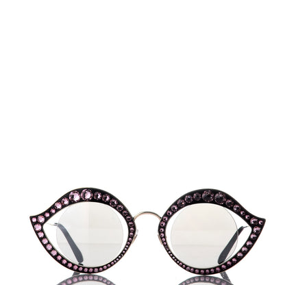 Gucci Metal Crystal Cat Eye Sunglasses GG0046/S Light Pink 2 of 10