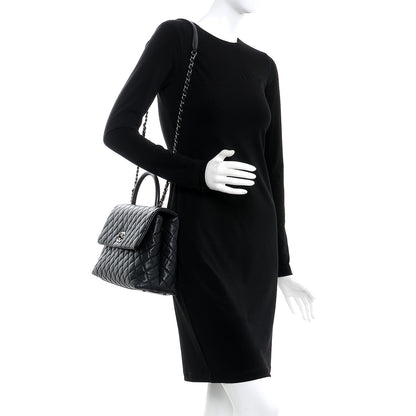 Chanel Caviar Quilted Medium Coco Handle Flap Black 2 of 8