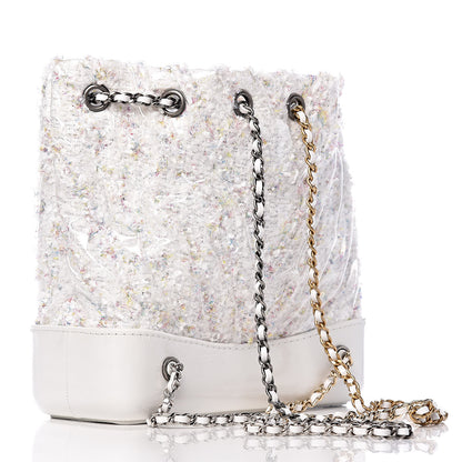 Chanel Tweed PVC Quilted Gabrielle Backpack White 3 of 11