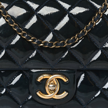 Chanel Patent Goatskin Quilted Small CC Eyelet Flap Blue 8 of 12