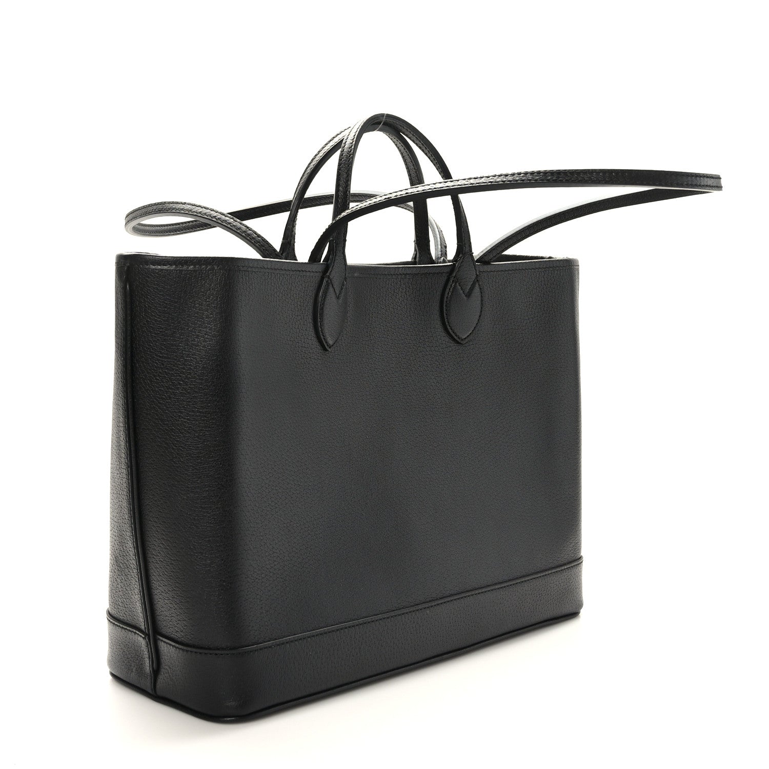 Gucci Textured Dollar Calfskin Medium Ophidia Shoulder Tote Bag Black 3 of 8