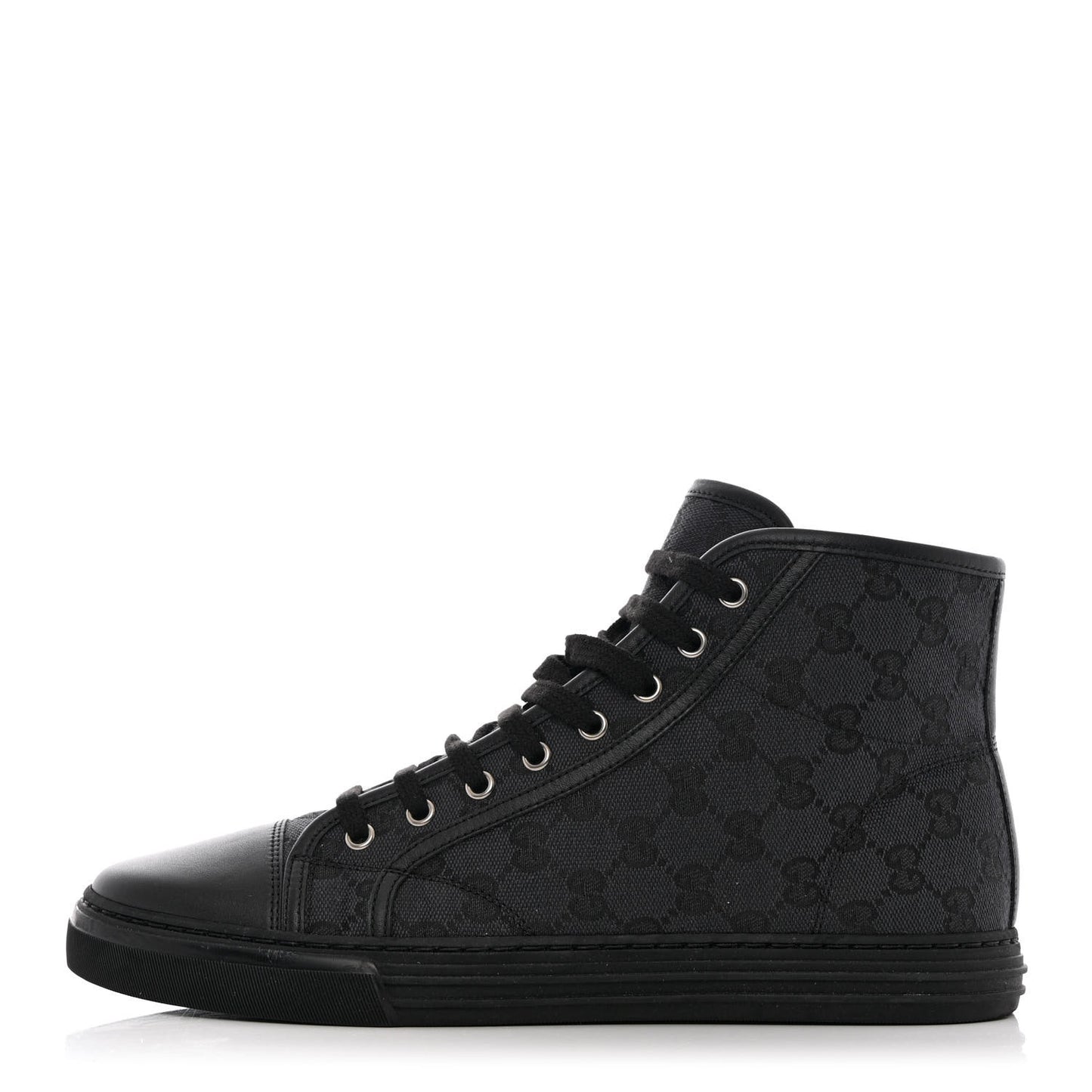 Monogram Mens High Top Sneakers 8 Black