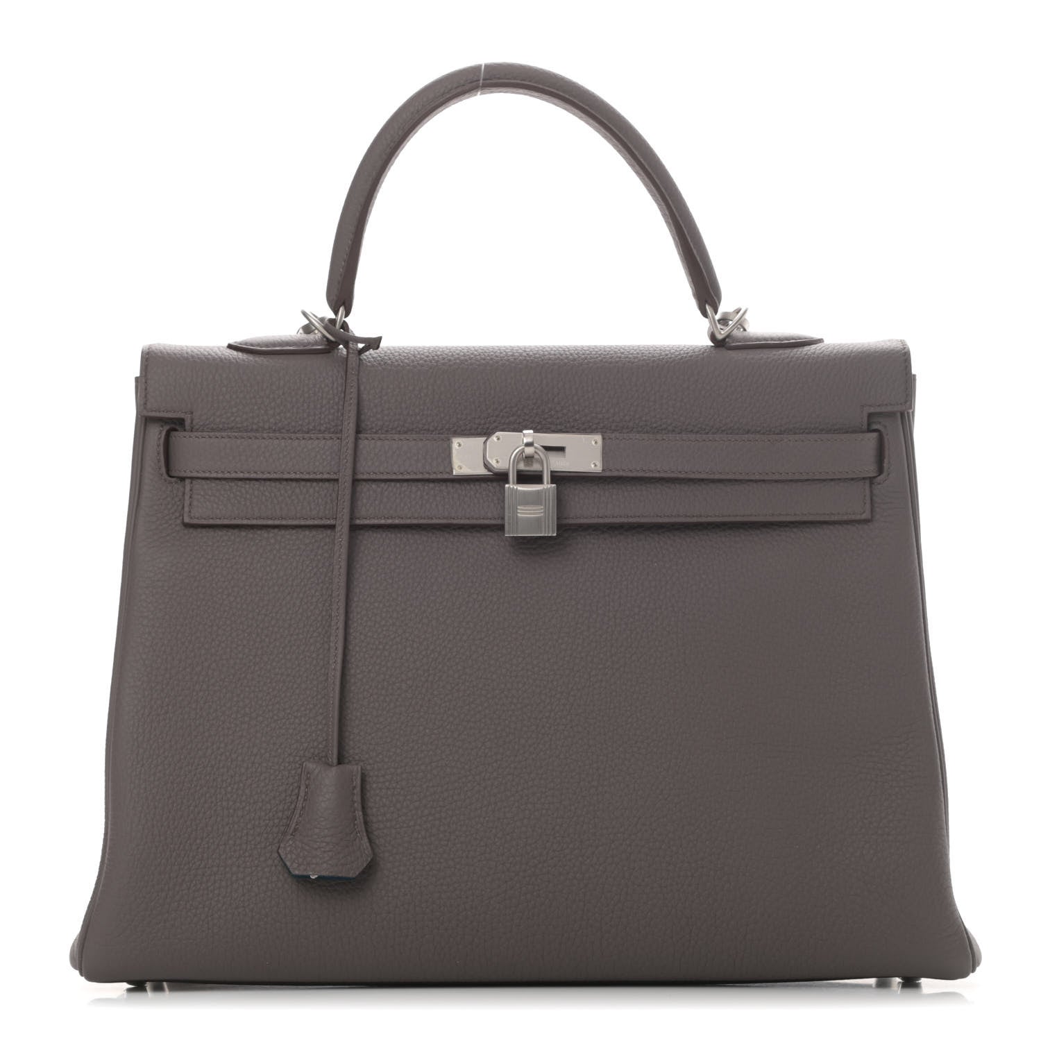 Hermes Togo Horseshoe Kelly Retourne 35 Etain Bleu Tempete 1 of 8