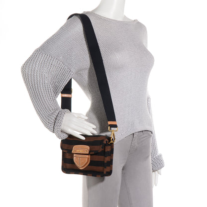 Prada Canvas Canapa Righe Striped Shoulder Bag Tobacco 2 of 10