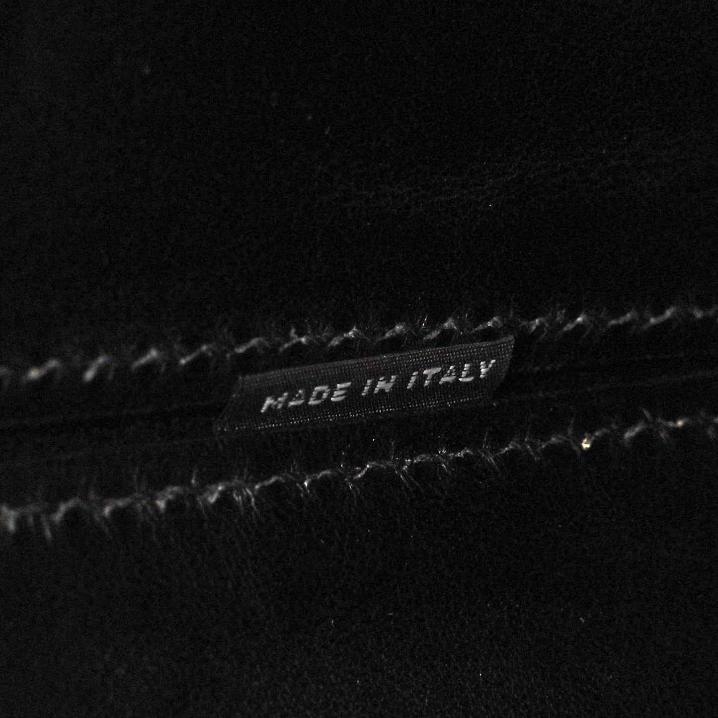 Calfskin Scalloped Grommet Bucket Bag Black