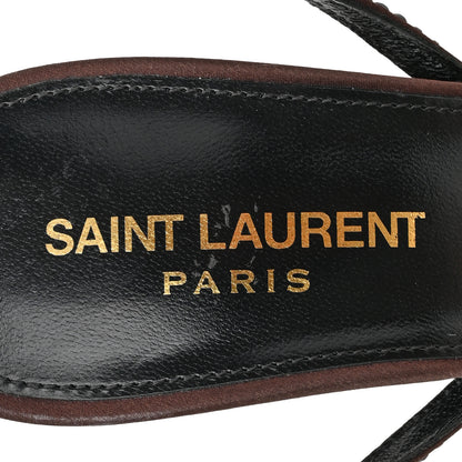 Saint Laurent Satin Crystal Ava 105 Sandals 37 Amaranth 7 of 11