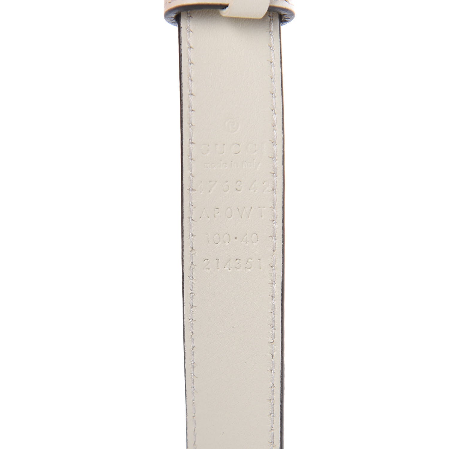 Gucci Calfskin Pearl Double G 20mm Belt 100 40 Ivory 6 of 6