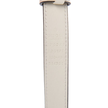 Gucci Calfskin Pearl Double G 20mm Belt 100 40 Ivory 6 of 6
