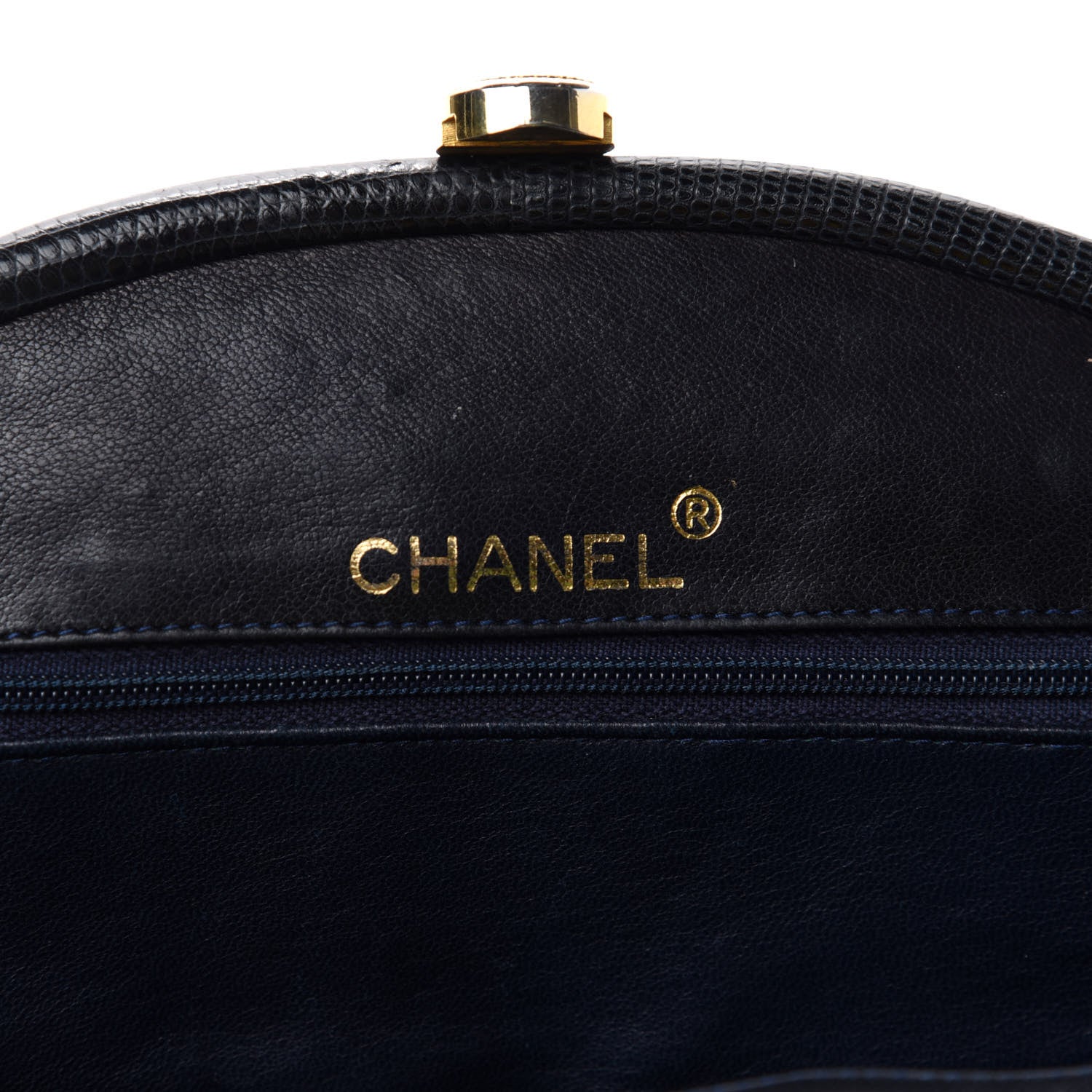 Chanel Lambskin Quilted Frame Clutch Navy 6 of 8