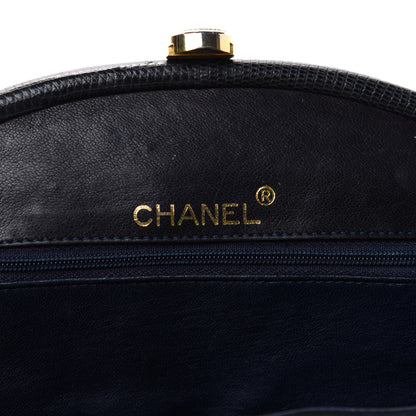 Chanel Lambskin Quilted Frame Clutch Navy 6 of 8