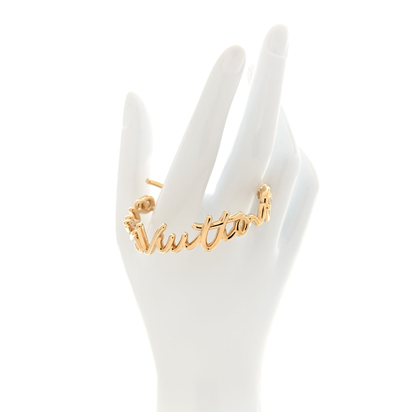 Metal LV Script Bracelet S Gold