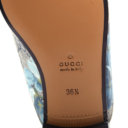 Gucci GG Supreme Monogram Blooms Womens Princetown Slippers 36.5 Beige Blue Navy Hibiscus Red 9 of 11