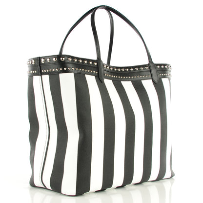 Givenchy Coated Canvas Striped Large Antigona Tote Black White 4 of 9
