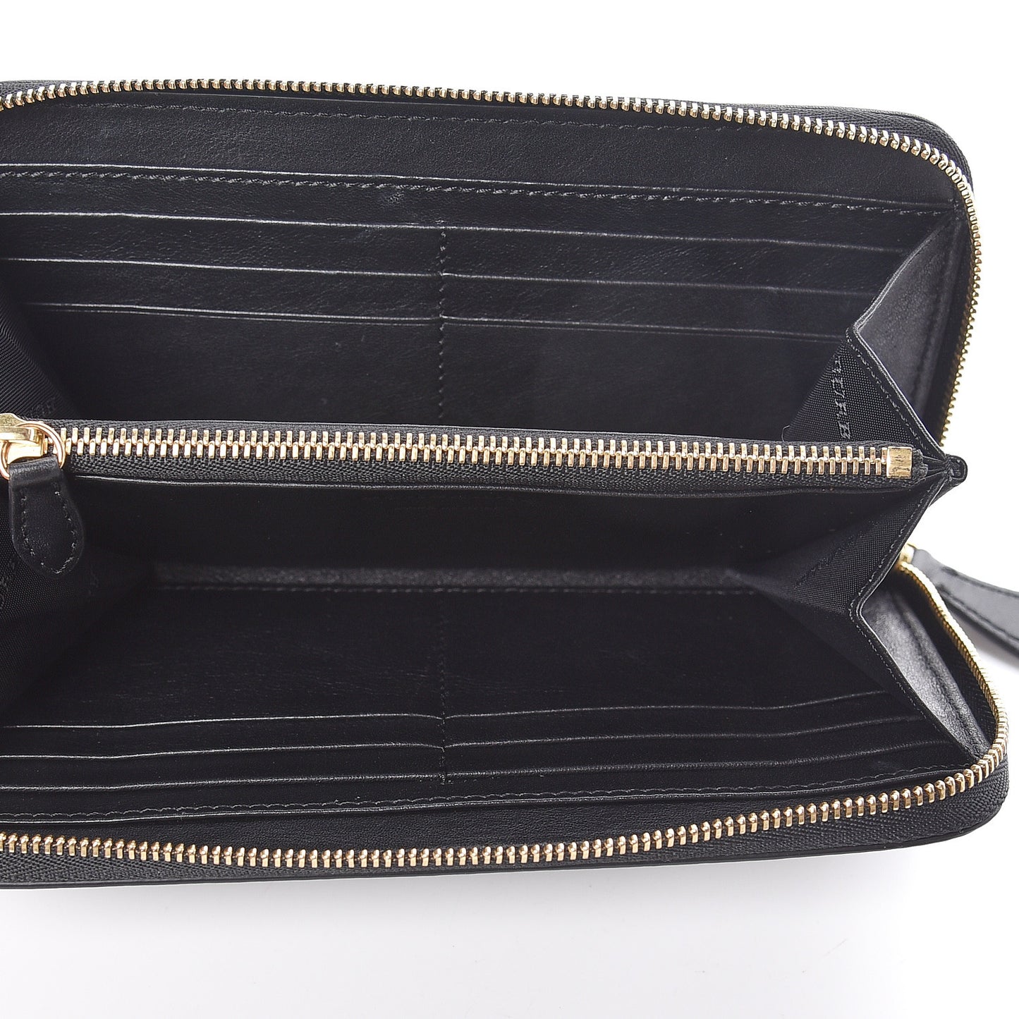 Calfskin Haymarket Check Elmore Zip Around Wallet Black