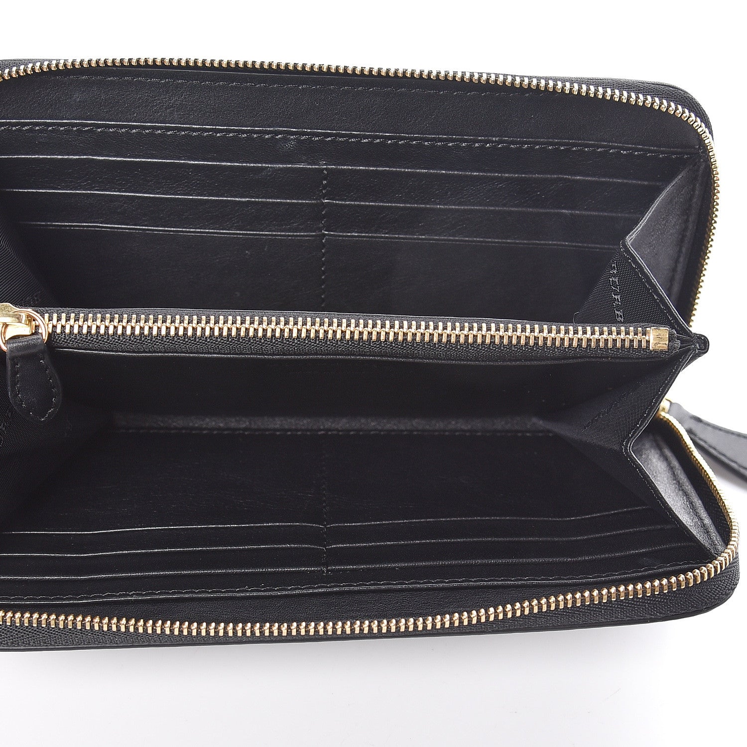 Burberry Calfskin Haymarket Check Elmore Zip Around Wallet Black 5 of 7