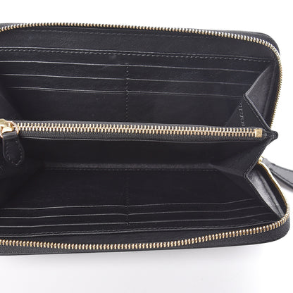 Burberry Calfskin Haymarket Check Elmore Zip Around Wallet Black 5 of 7