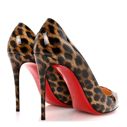 Christian Louboutin Patent Leopard Doracora 100 Pumps 39.5 Brown Red 9 of 18