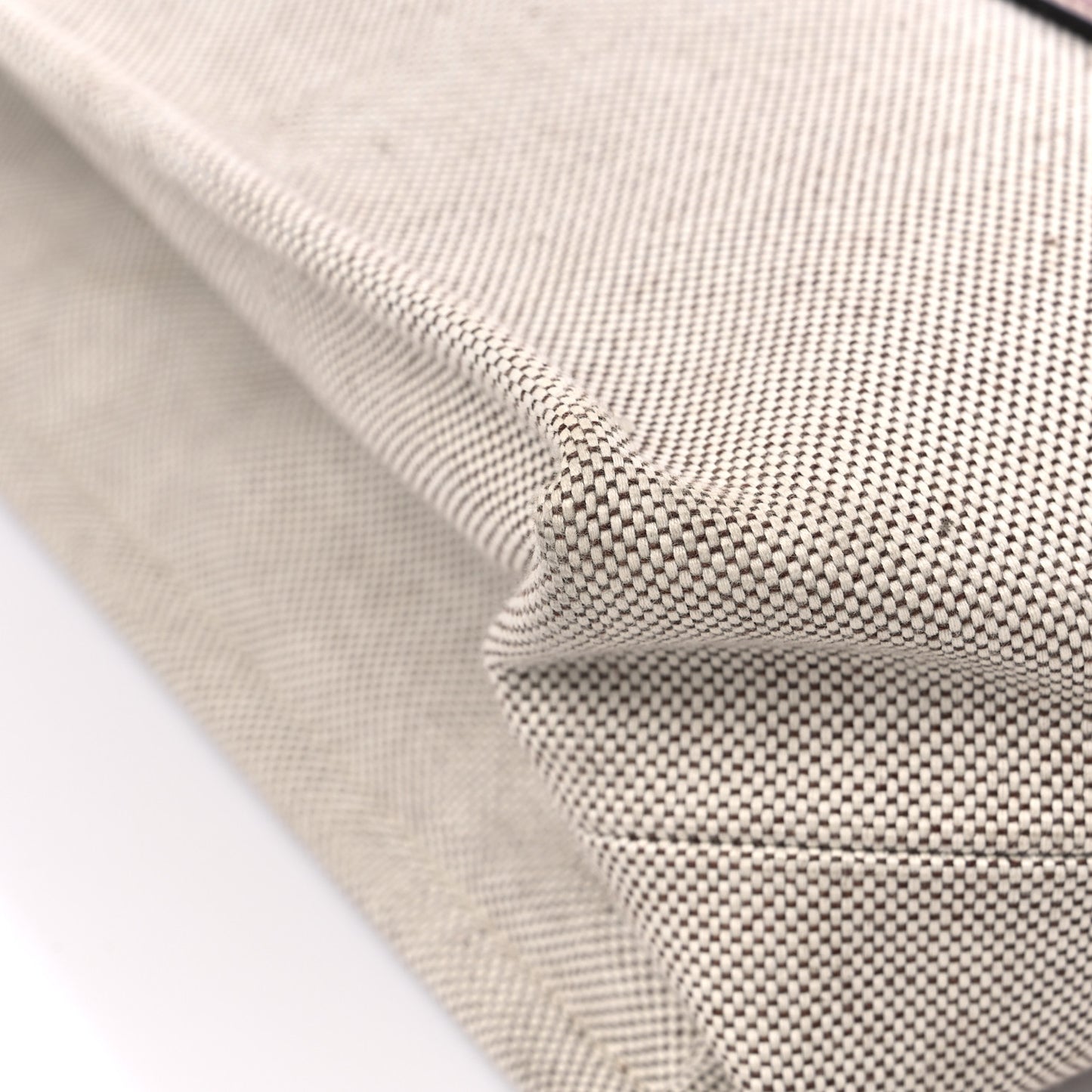 Cotton Calfskin Large Woody Ribbon Tote White Brown