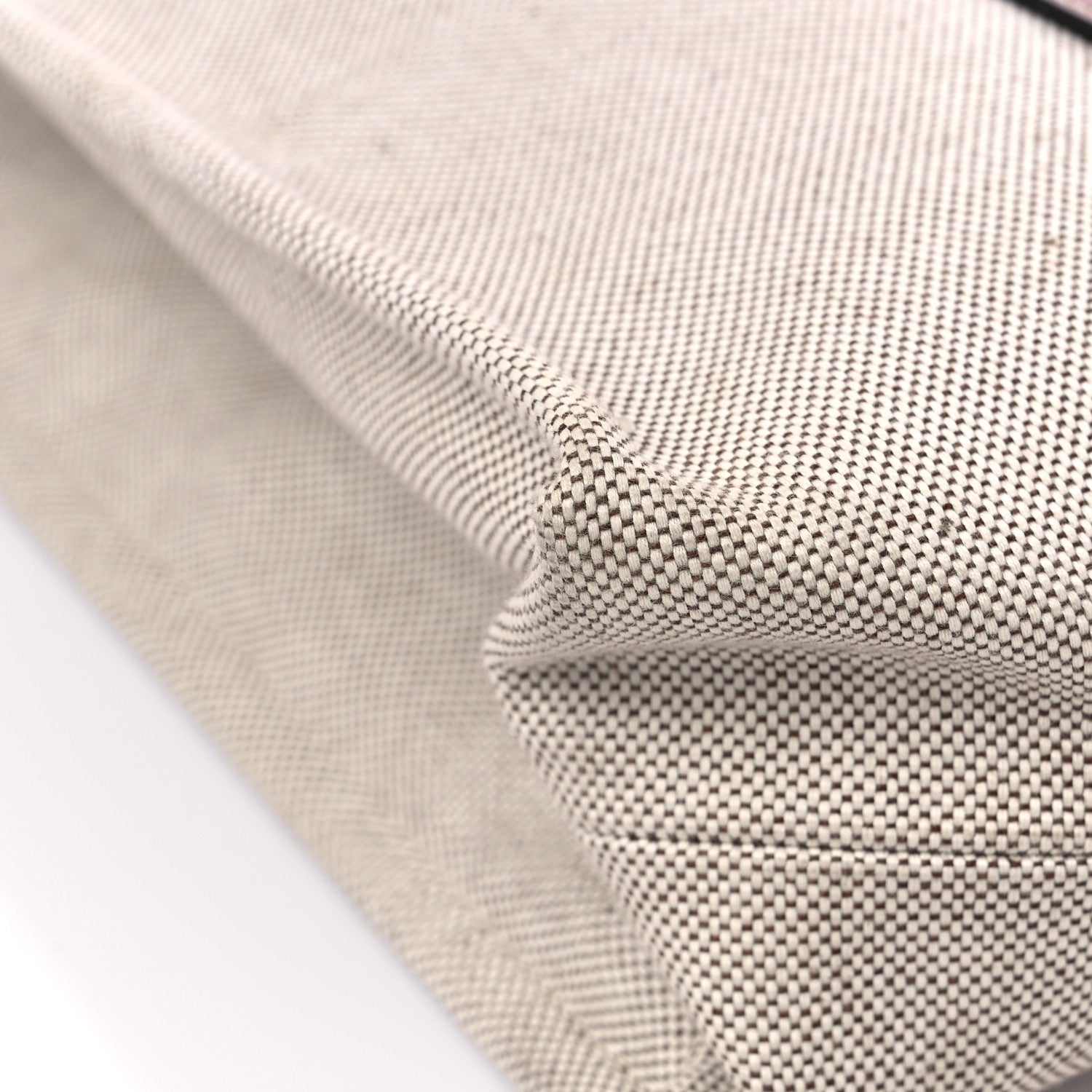 Chloe Cotton Calfskin Large Woody Ribbon Tote White Brown 7 of 14