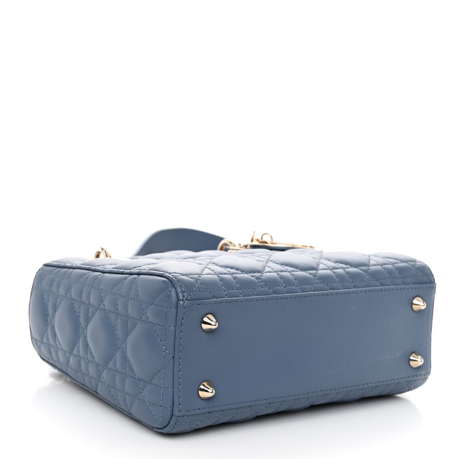 Christian Dior Lambskin Cannage Small My ABCDior Lady Dior Denim Blue 4 of 9