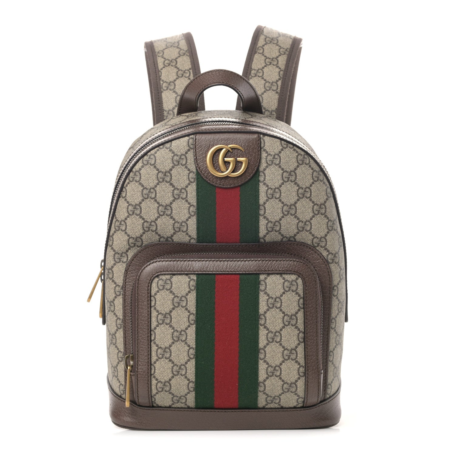 Gucci GG Supreme Monogram Calfskin Web Small Ophidia Day Backpack Beige Ebony New Acero 1 of 9