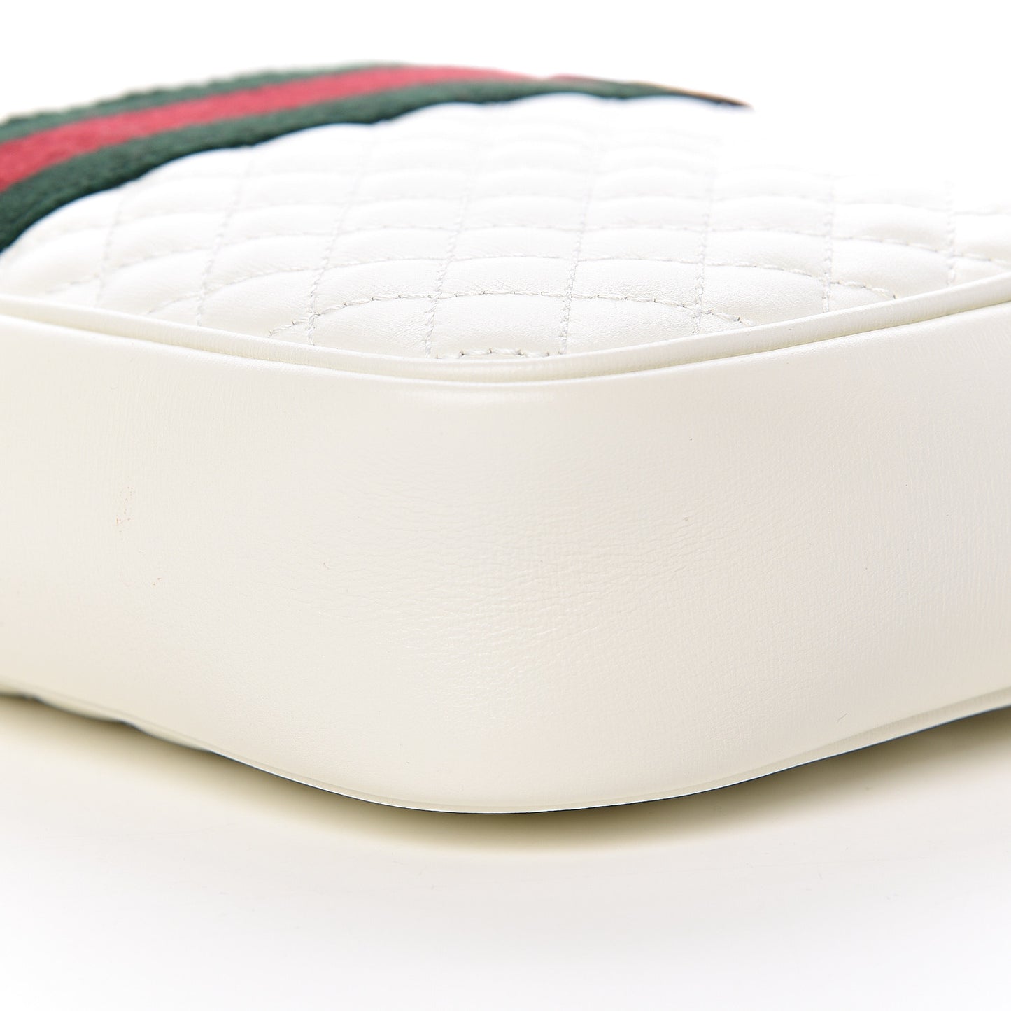 Calfskin Web Trapuntata Small Shoulder Bag Off White