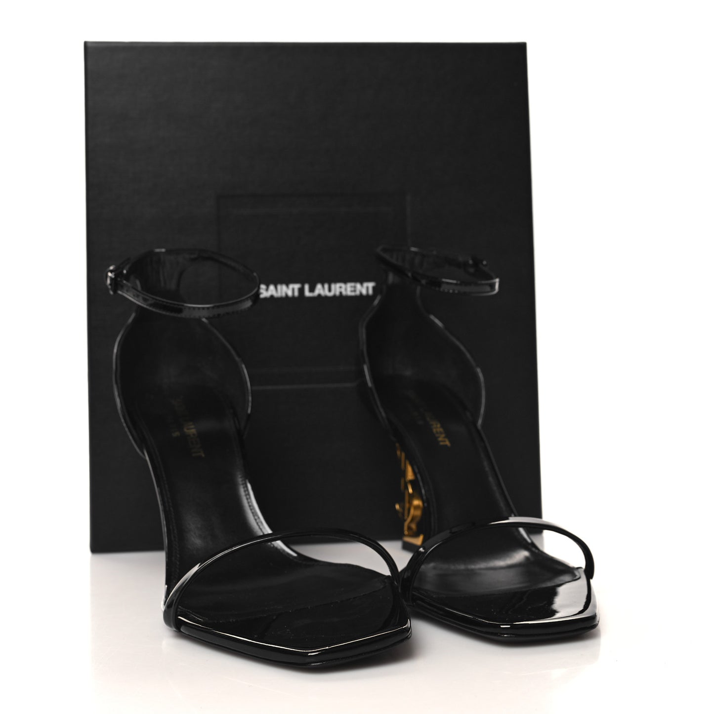 Patent Calfskin Opyum 85 Sandals 38.5 Black