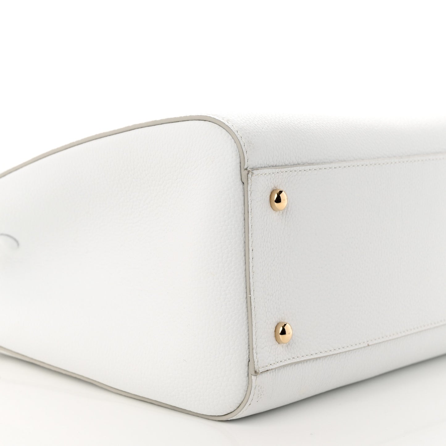 Grained Calfskin Small Neo Executive Shopper Tote White