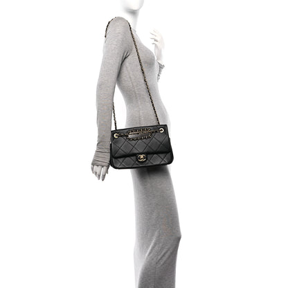 Chanel Lambskin Small A Real Catch Flap Bag Black 2 of 12