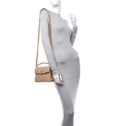 Chanel Caviar Quilted 31 Rue Cambon Mini Top Handle Flap Dark Beige 2 of 10