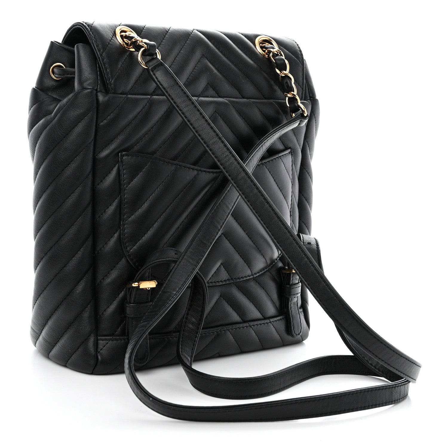 Chanel Calfskin Chevron Quilted Small Urban Spirit Backpack Black 3 of 10