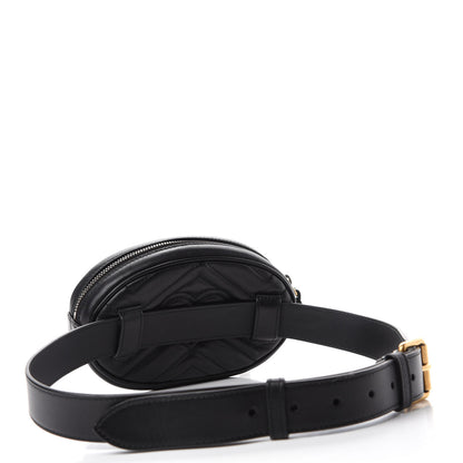Gucci Calfskin Matelasse GG Marmont Belt Bag 95 38 Black 3 of 12