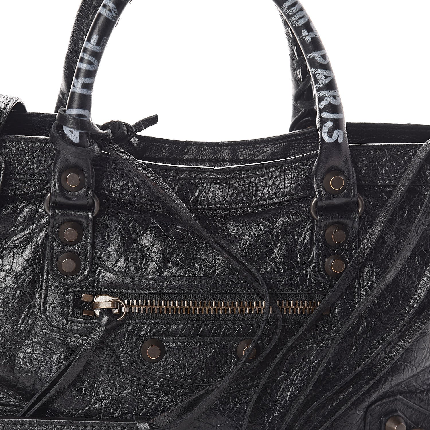 Balenciaga Agneau Classic Hardware Graffiti Handles S City Black 8 of 10