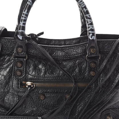Balenciaga Agneau Classic Hardware Graffiti Handles S City Black 8 of 10