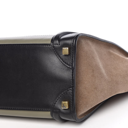 Celine Satin Calfskin Suede Micro Tri-Color Luggage Almond 13 of 13