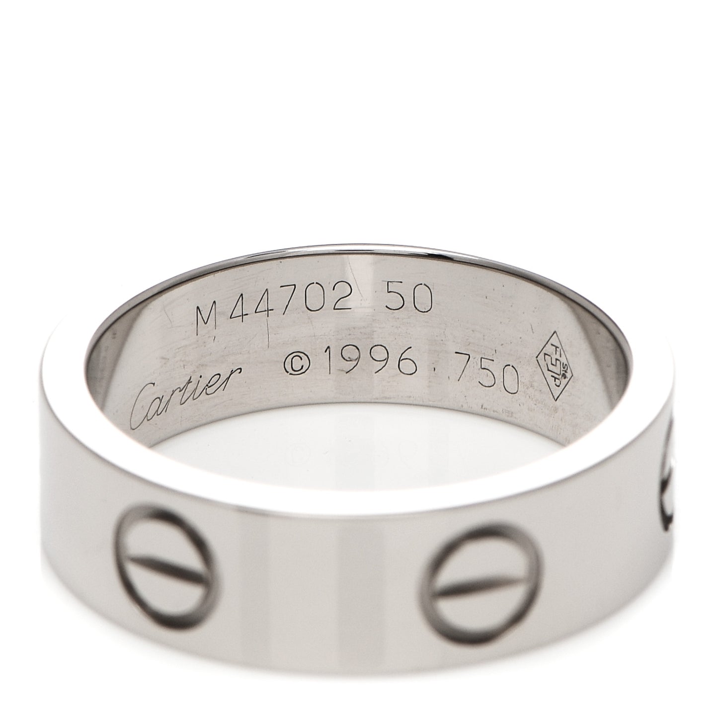 18K White Gold 5.5mm LOVE Ring 50 5.25