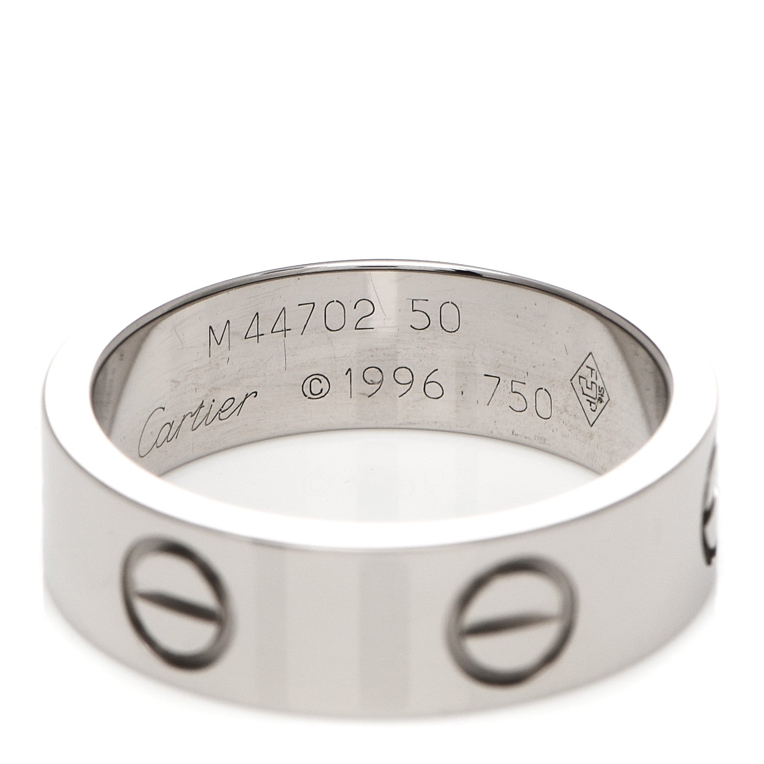 Cartier 18K White Gold 5.5mm LOVE Ring 50 5.25 5 of 5