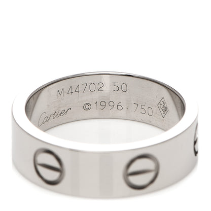 Cartier 18K White Gold 5.5mm LOVE Ring 50 5.25 5 of 5
