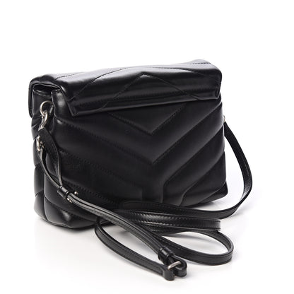 Saint Laurent Calfskin Y Quilted Monogram Toy Loulou Crossbody Bag Black 2 of 8