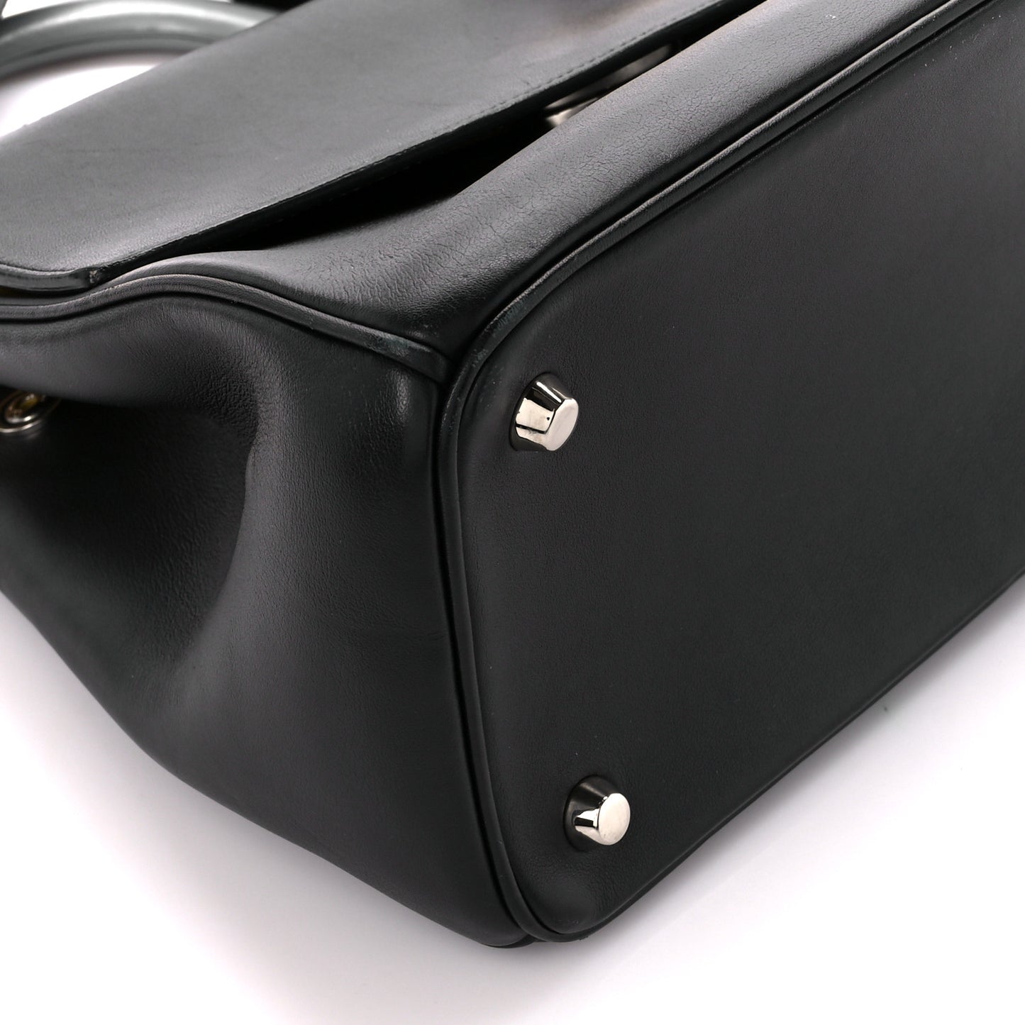 Smooth Calfskin Small Tri-Color Be Dior Flap Black Grey Yellow