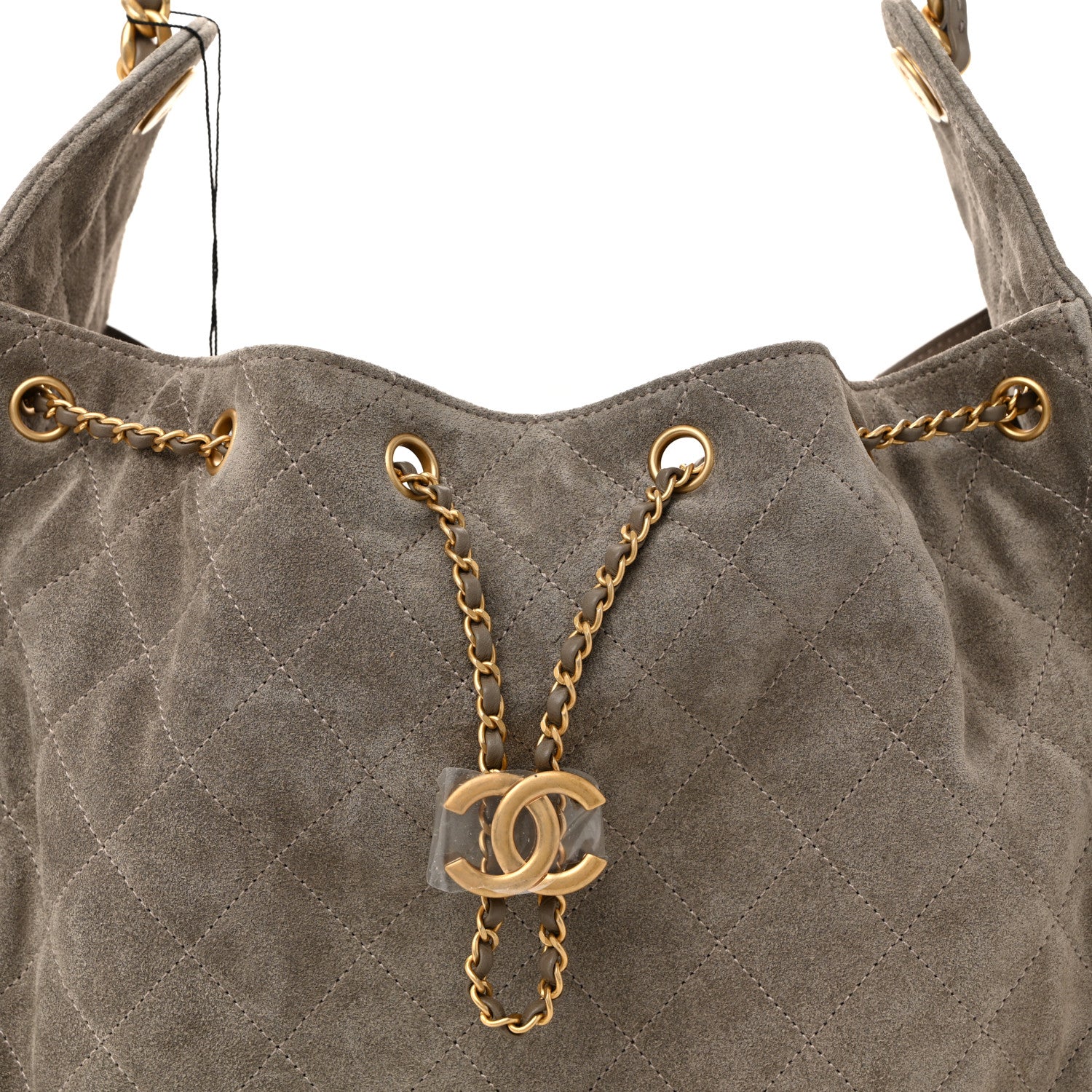 Chanel Suede Quilted Medium Chanel 25 Handbag Grey 9 of 11