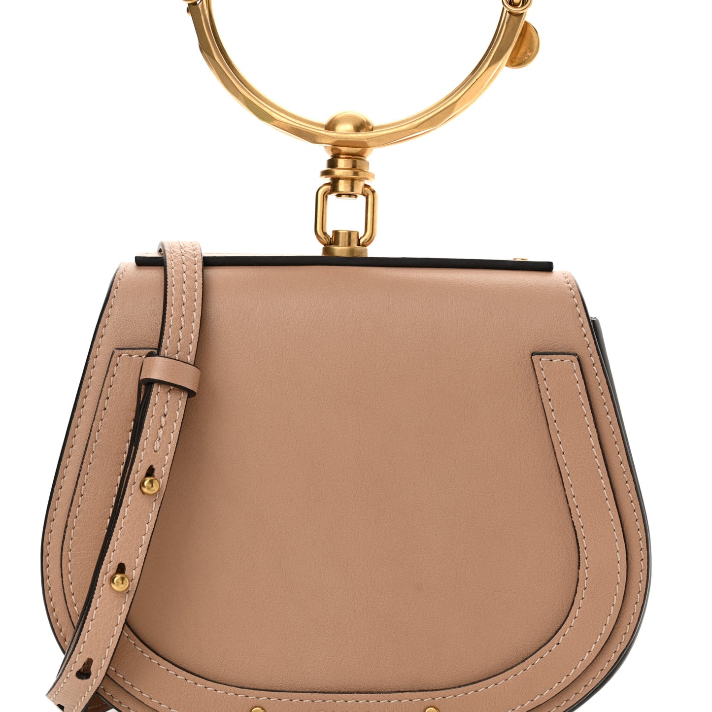 Calfskin Suede Small Nile Bracelet Bag Biscotti Beige