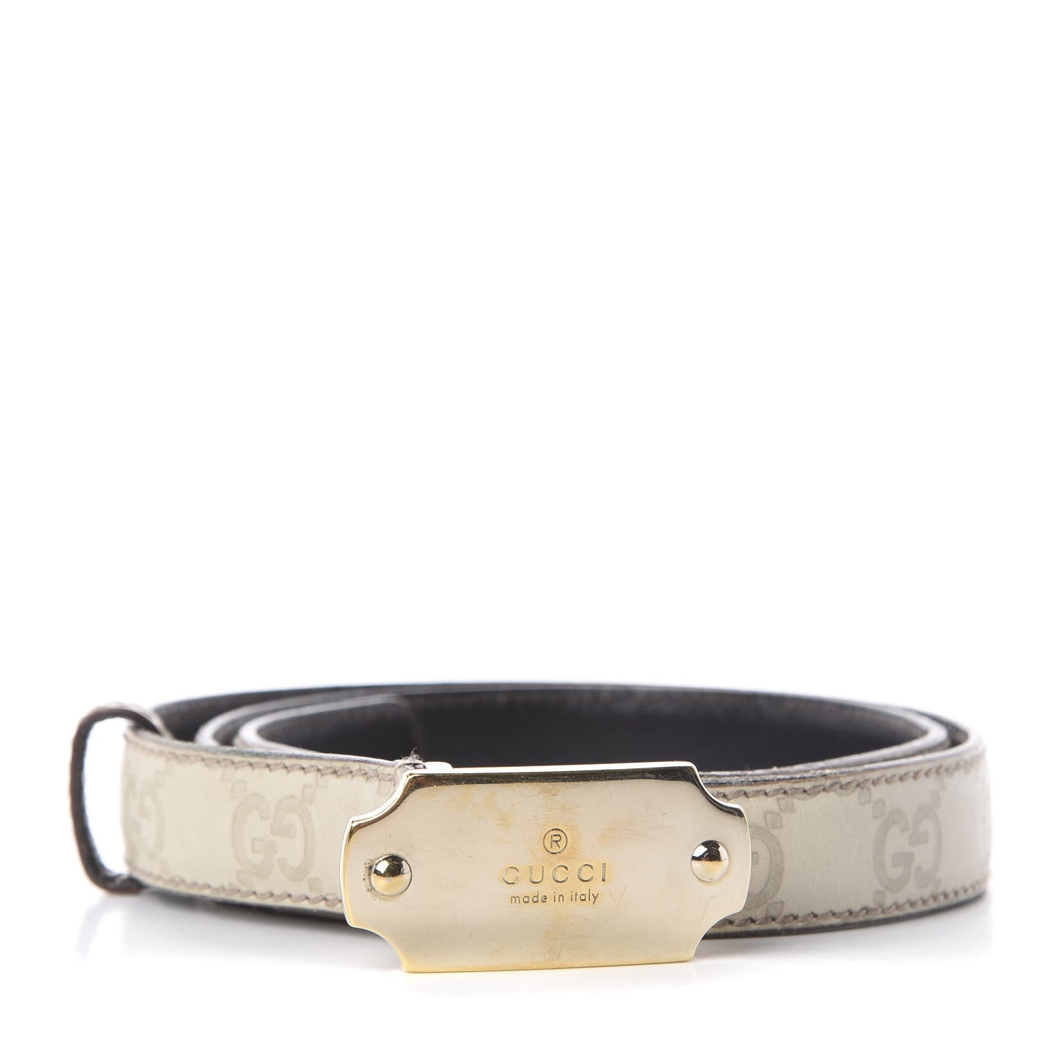 Gucci Guccissima Belt 85 34 Off White 1 of 10