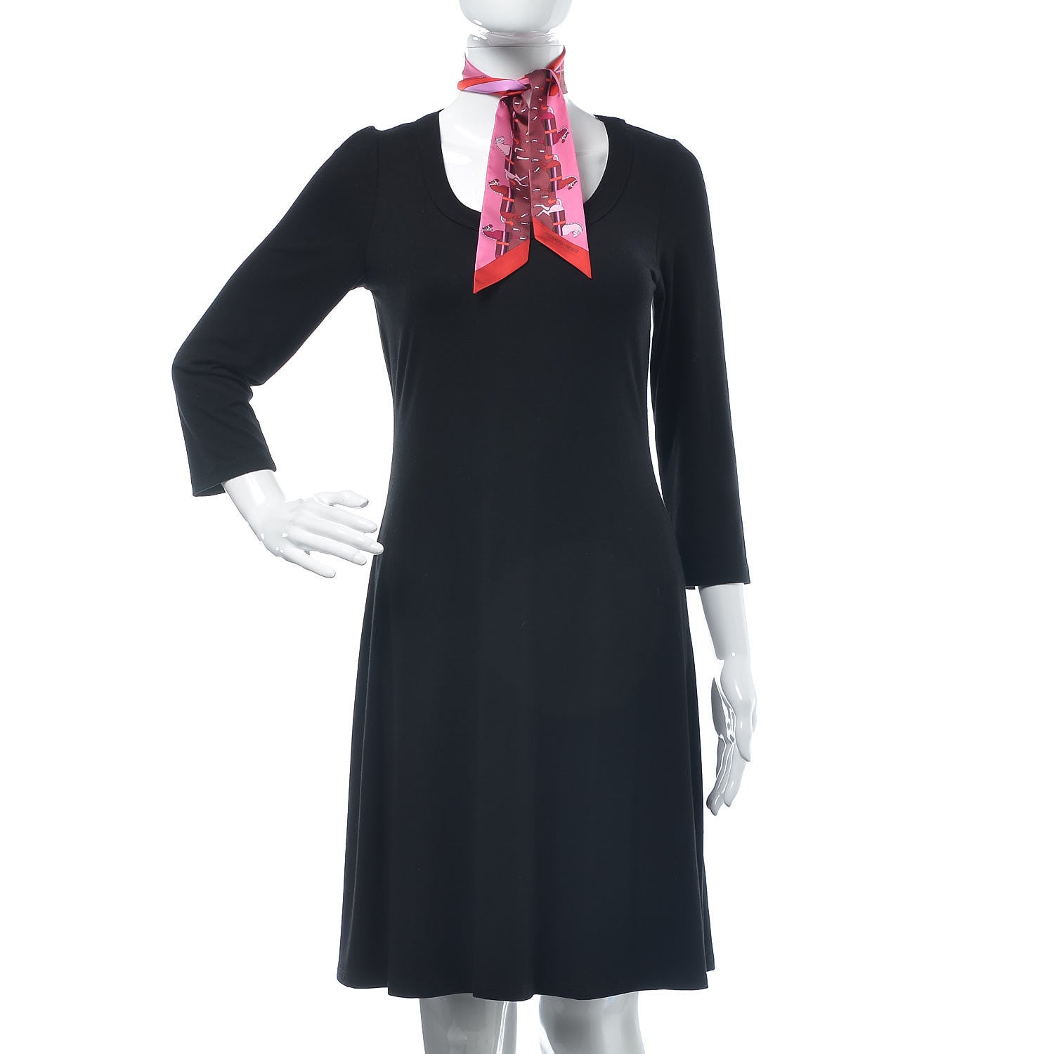 Hermes Silk Rocabar Twilly Rose Vif Bordeaux 2 of 5