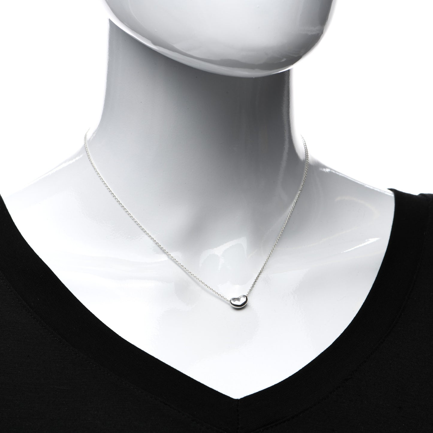 Sterling Silver 9mm Elsa Peretti Bean Pendant Necklace