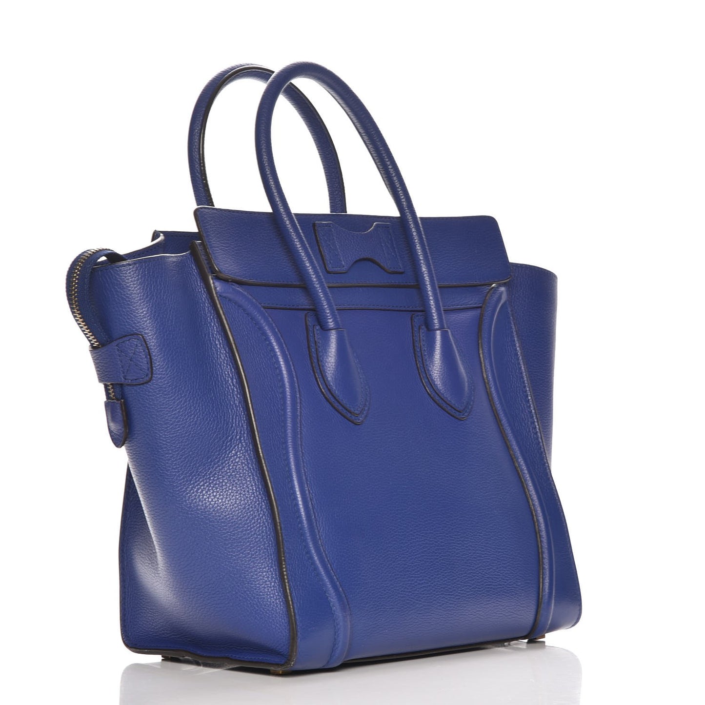 Drummed Calfskin Mini Luggage Indigo