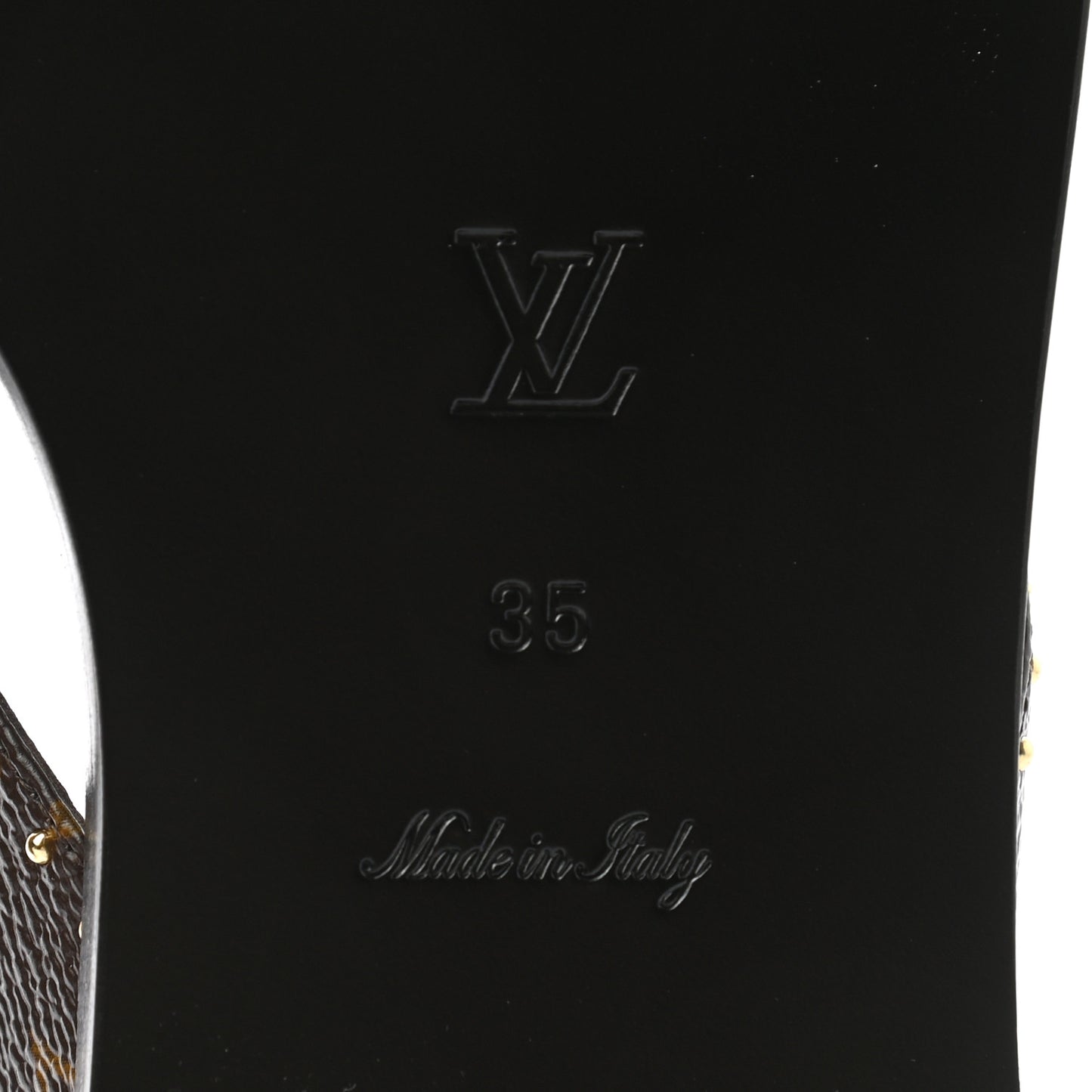 Monogram Sunny Flat Thong Sandals 35 Black